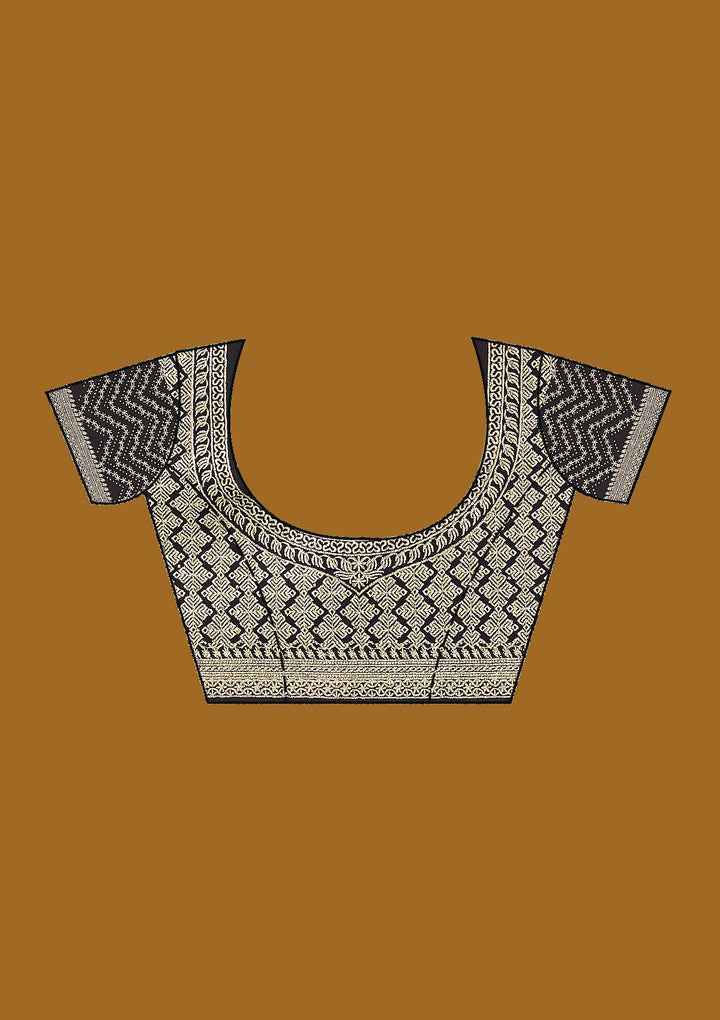 Navy Blue Zariwork (Silver) Georgette Saree