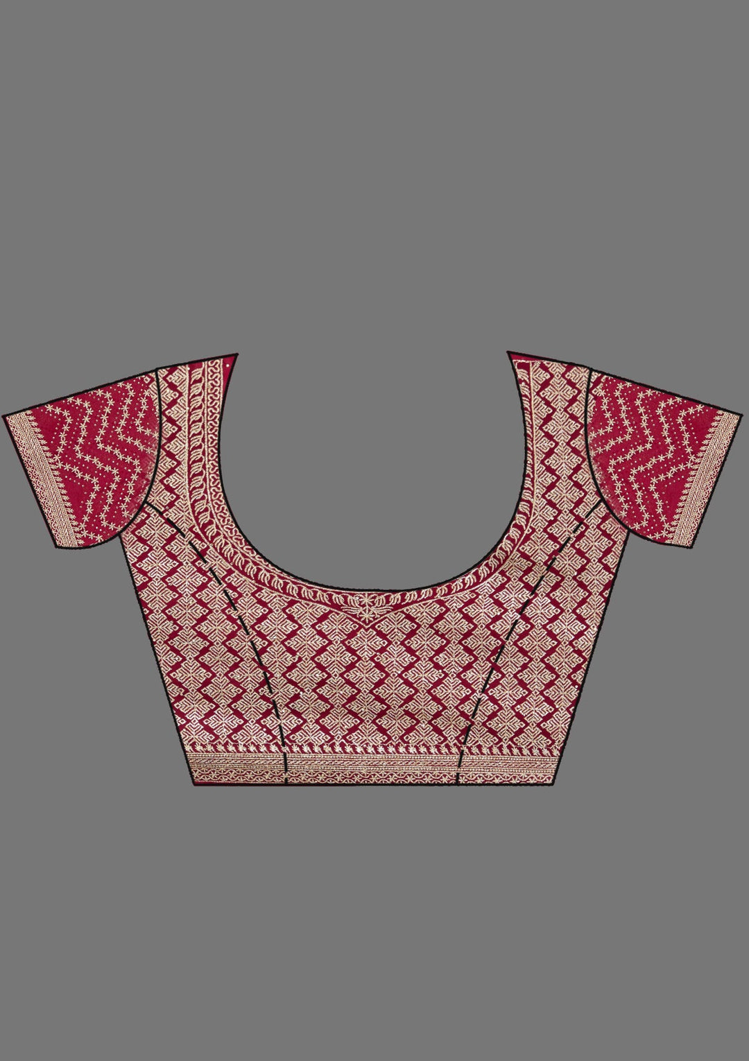 Rani Pink Zariwork (Silver) Georgette Saree_koskii