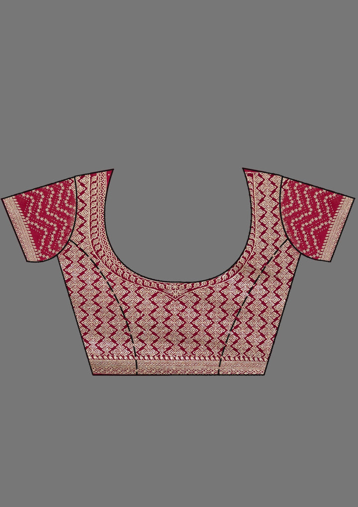 Rani Pink Zariwork (Silver) Georgette Saree_koskii