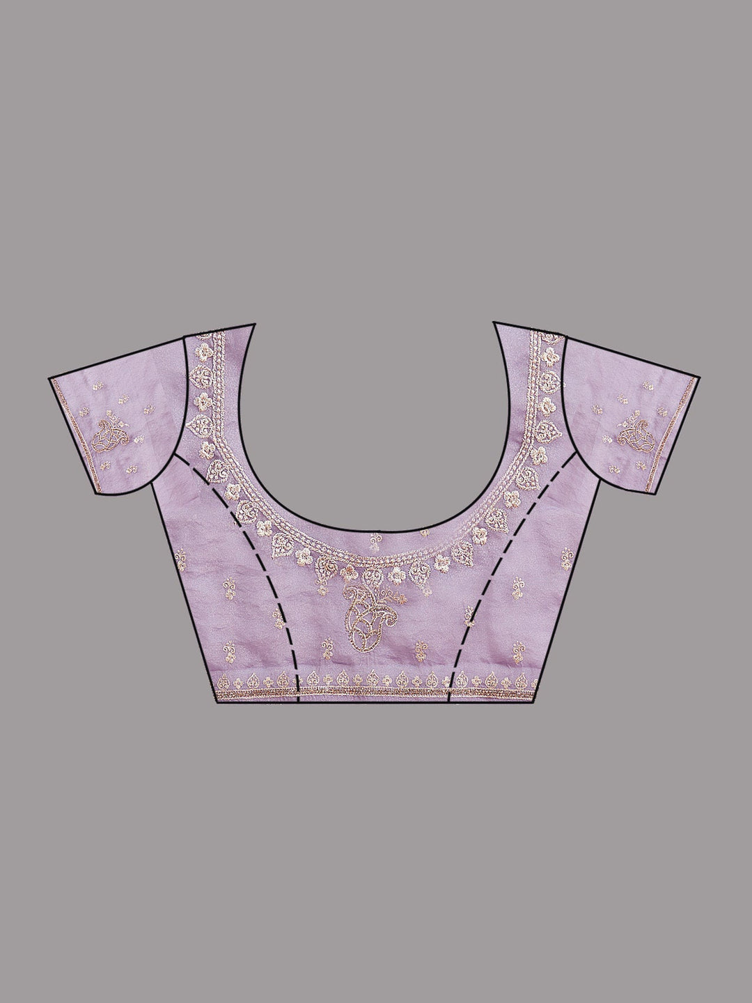 Lavender Zariwork (Silver) Tissue Saree-Koskii
