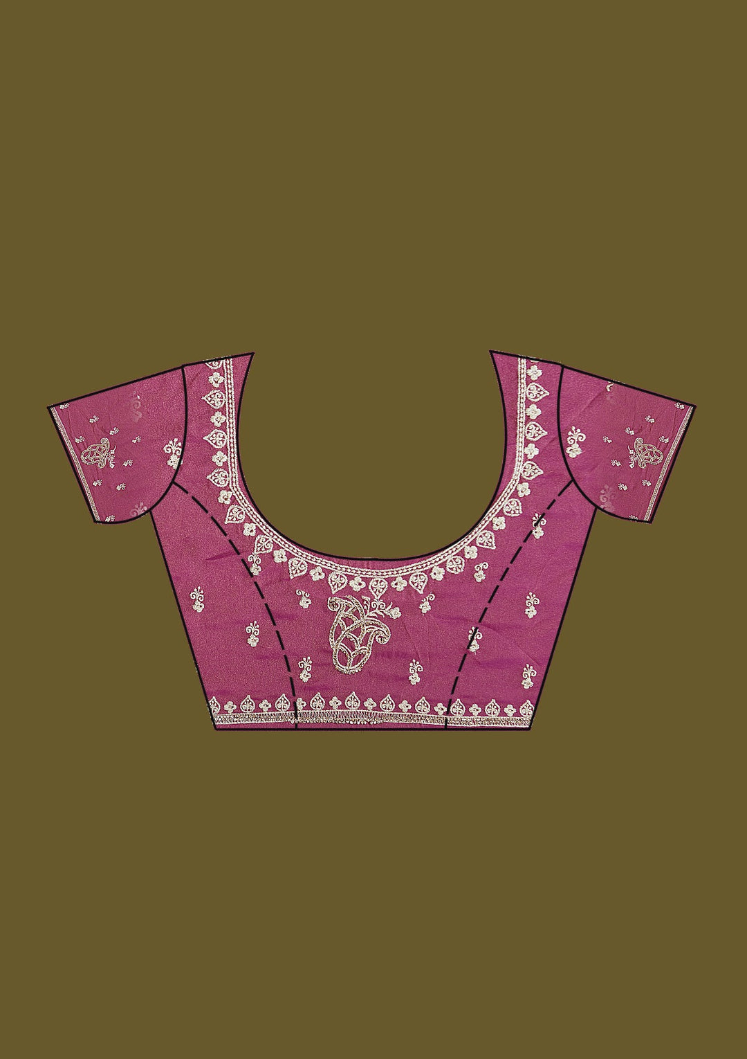 Onion Pink Zariwork (Silver) Tissue Saree