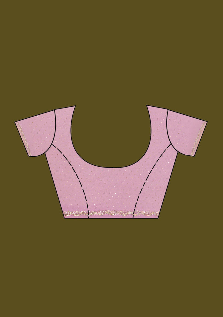 Lavender Stonework (Gold) Tissue Saree