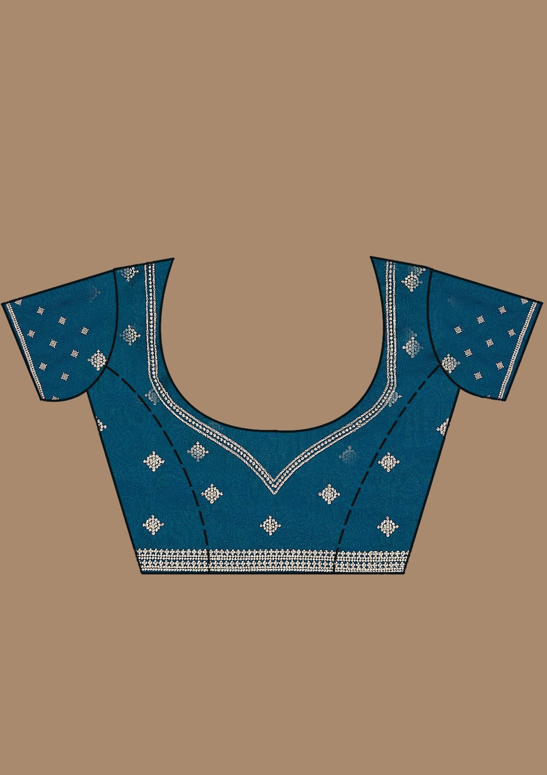 Peacock Blue Zariwork (Gold) Georgette Saree_koskii