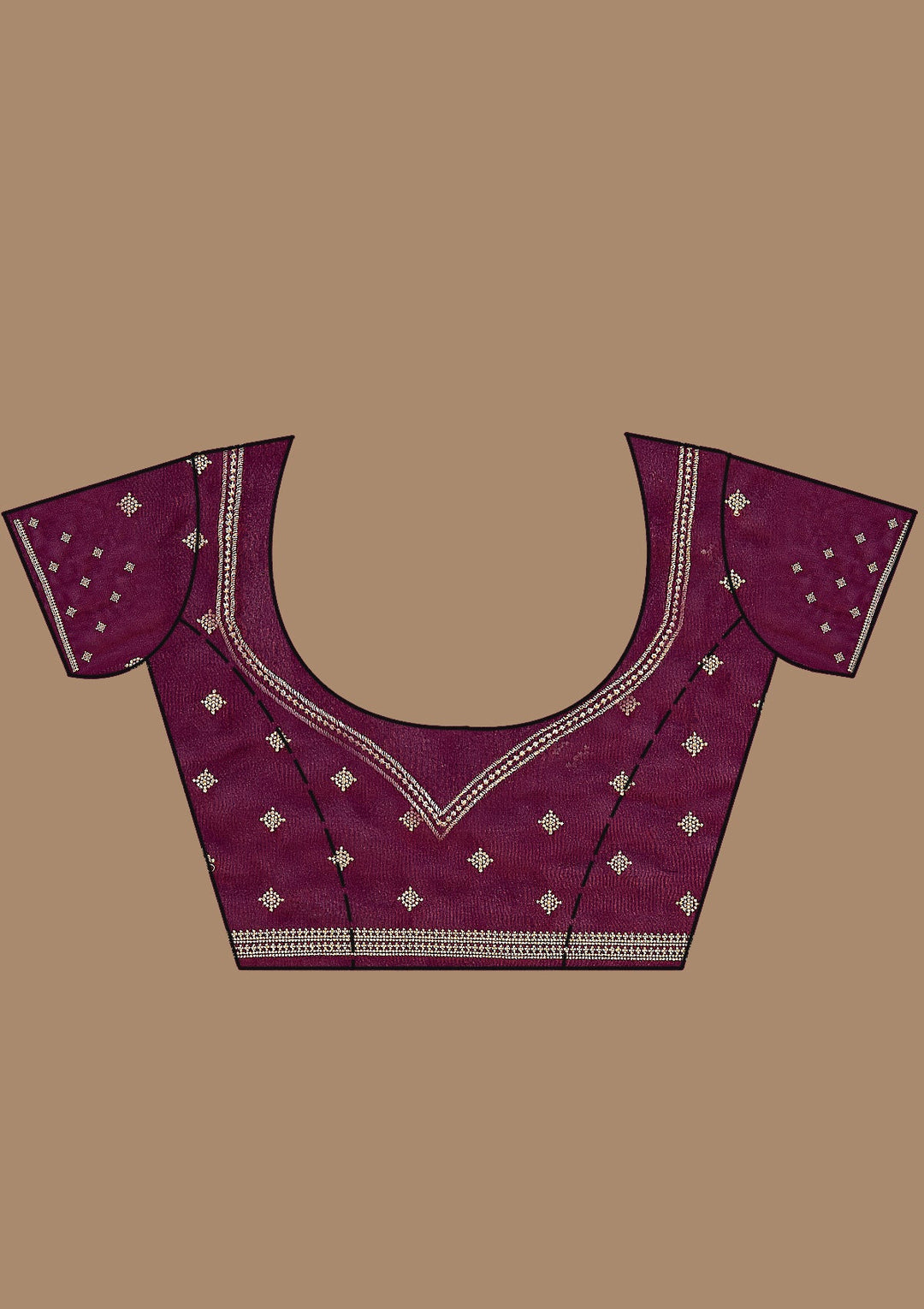 Wine Zariwork (Gold) Georgette Saree_koskii