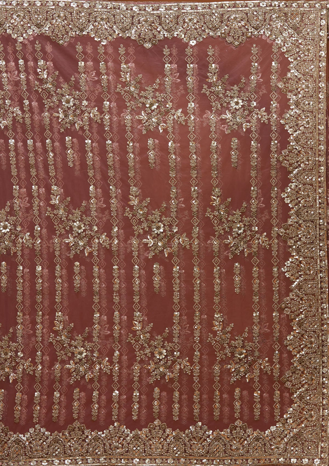 Onion Pink Cording Net Saree