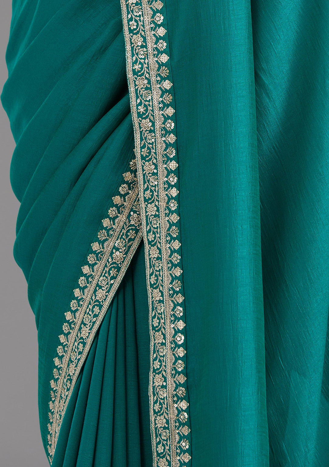 Rama Green Zariwork (Gold) Soft Raw Silk Saree_koskii