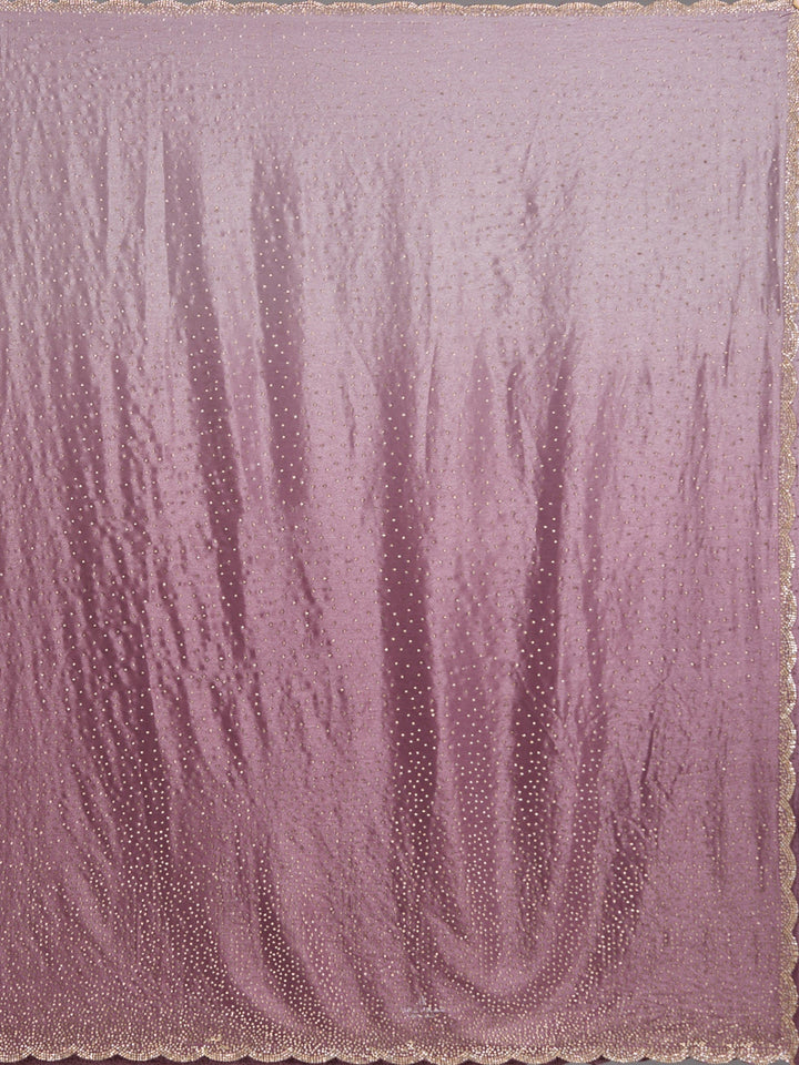 Lavender Stonework (Gold) Satin Saree-Koskii