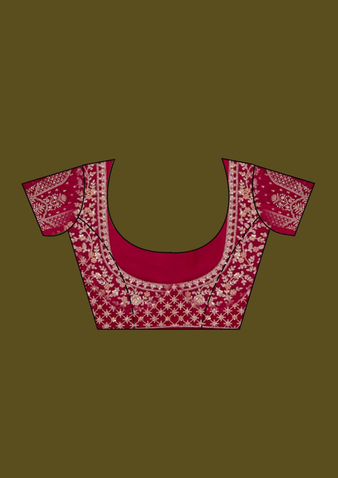 Rani Pink Zariwork (Gold) Net Saree