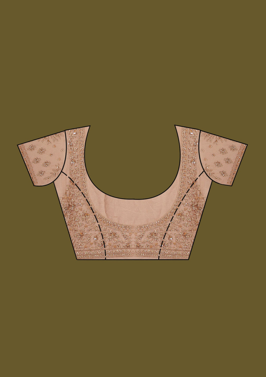 Beige Zariwork (Gold) Net Saree