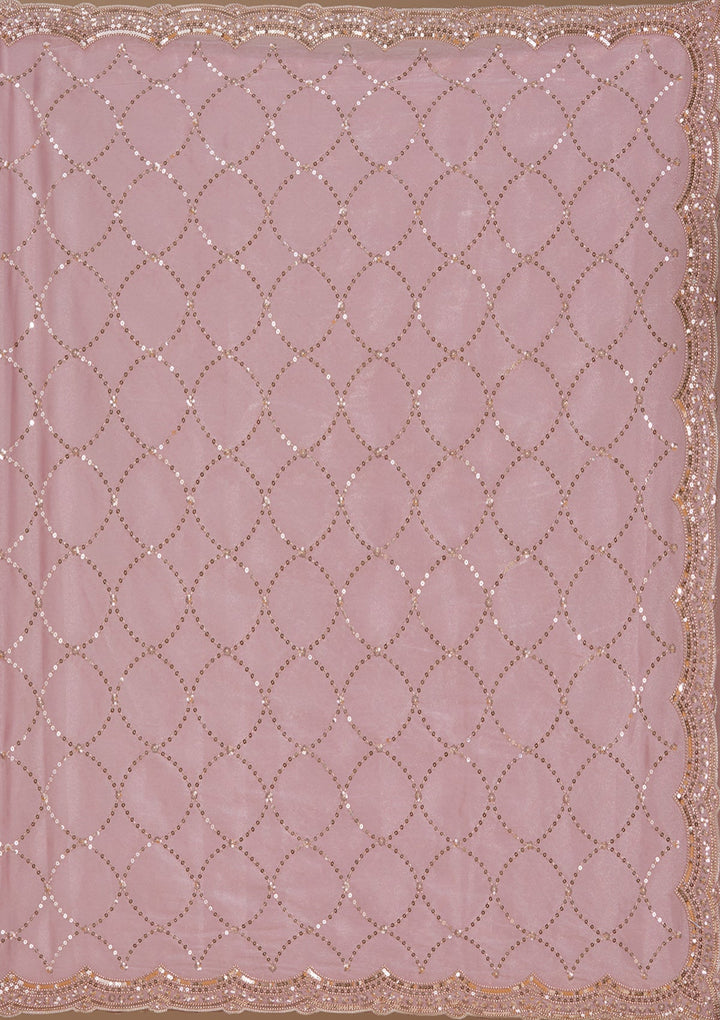 Light Lavender Sequins Tissue Saree