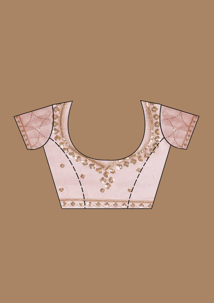 Light Lavender Sequins Tissue Saree