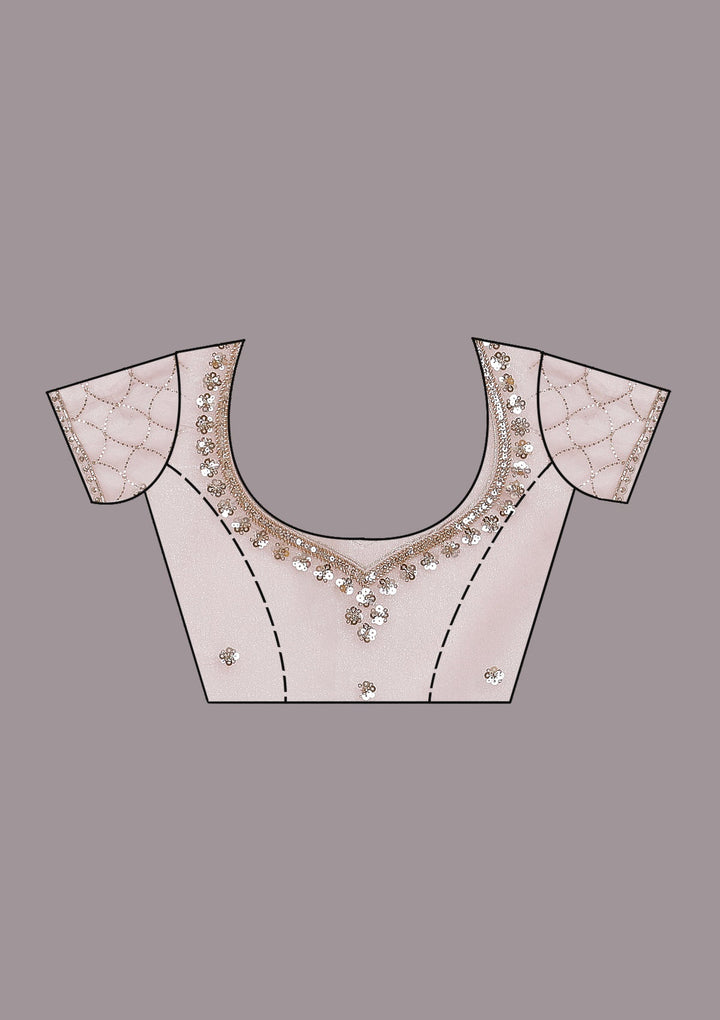 Pink Sequins Tissue Saree