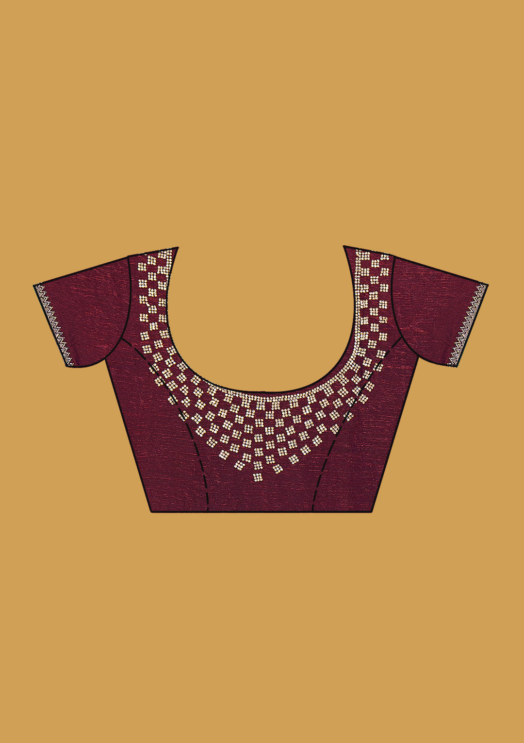 Peacock Green Stonework (Gold) Tissue Saree