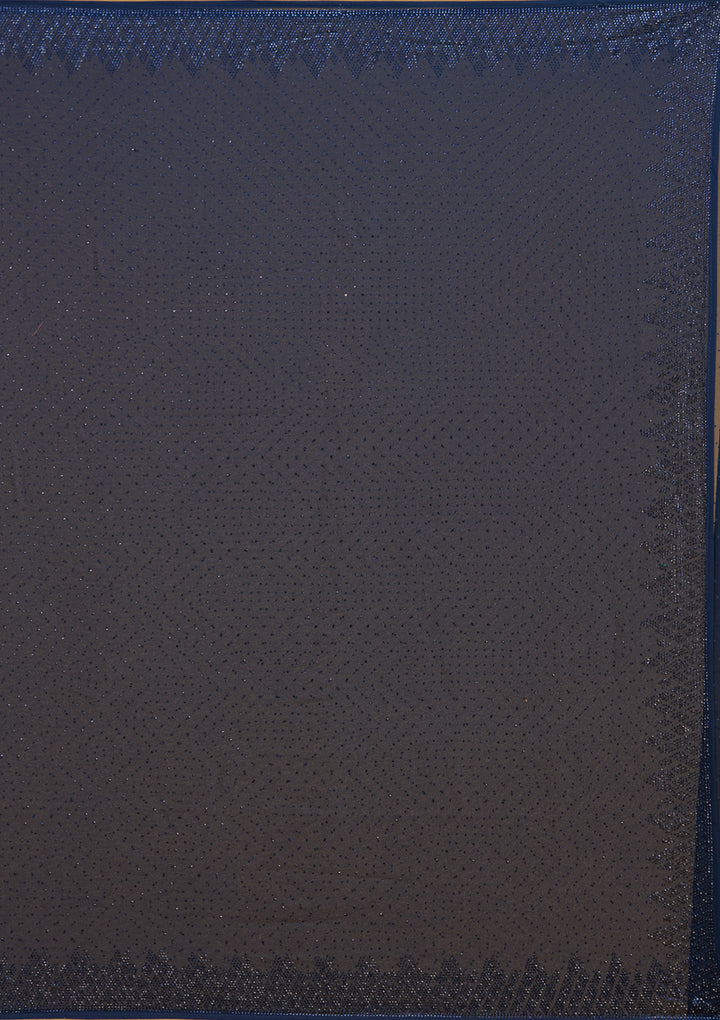 Navy Blue Swarovski Georgette Saree
