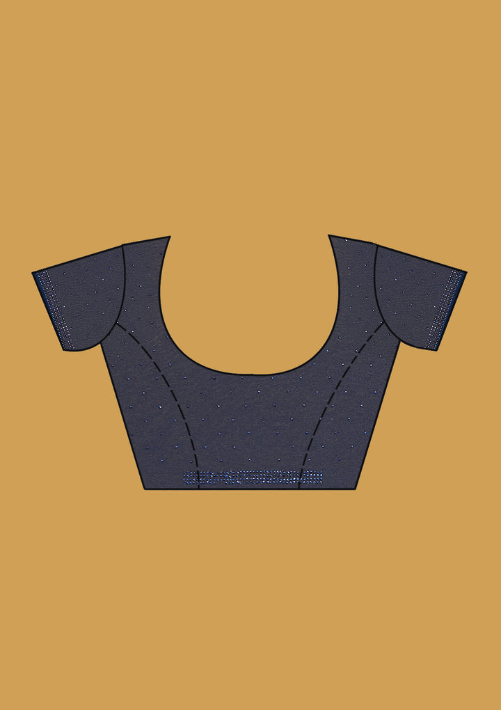 Navy Blue Swarovski Georgette Saree