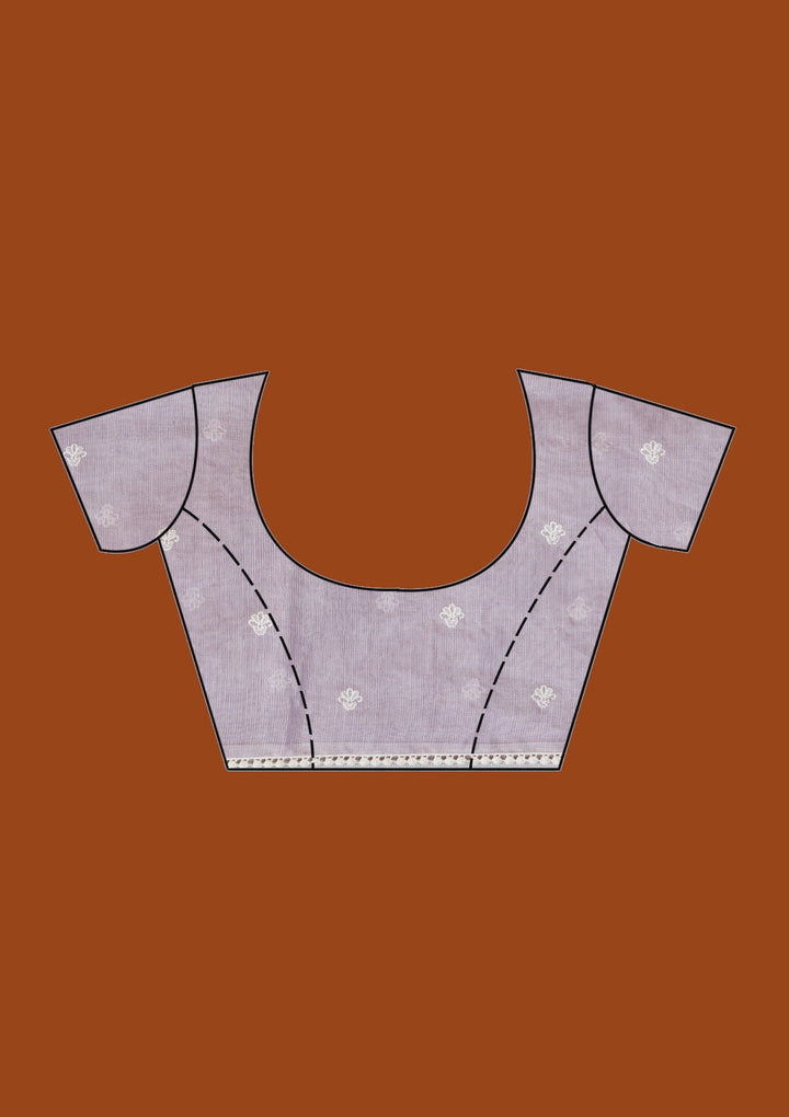 Beige Threadwork Chanderi Saree