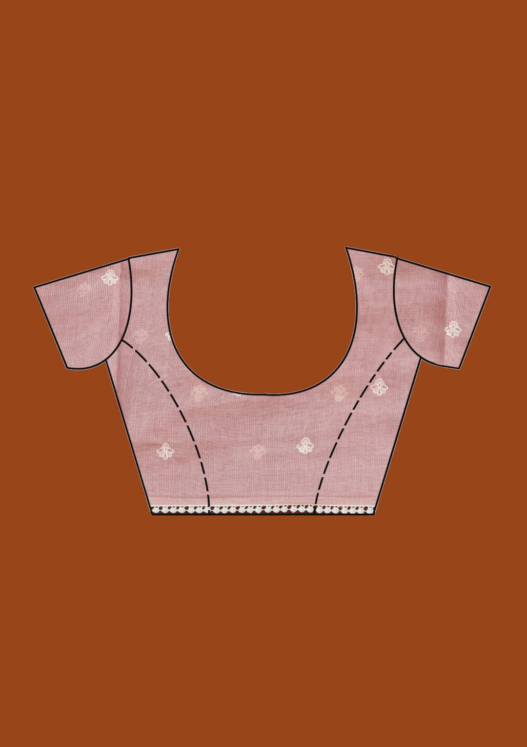 Beige Threadwork Chanderi Saree