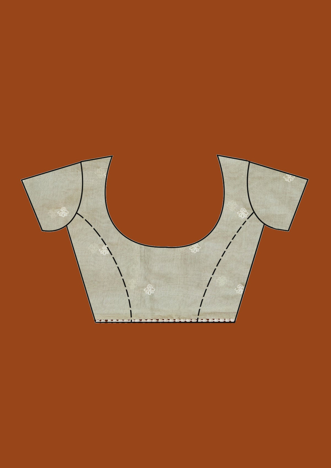 Beige Threadwork Chanderi Saree