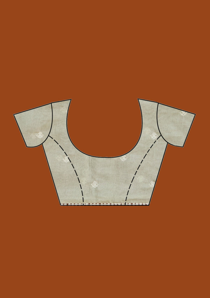 Beige Threadwork Chanderi Saree