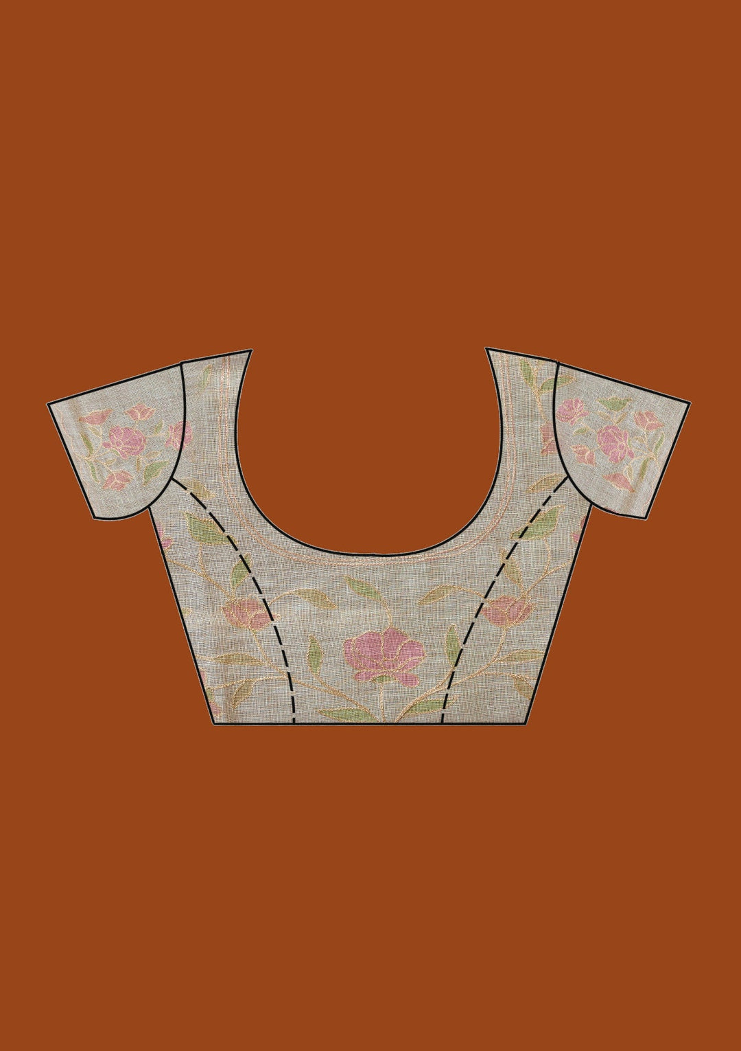 Beige Zariwork (Gold) Chanderi Saree