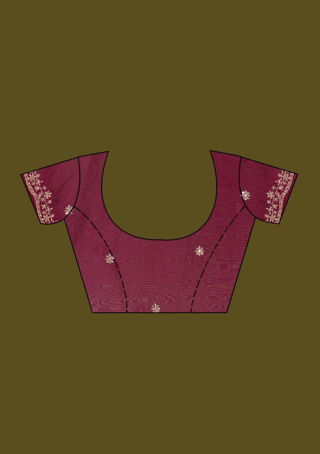 Dark Maroon Cutdana Tissue Saree