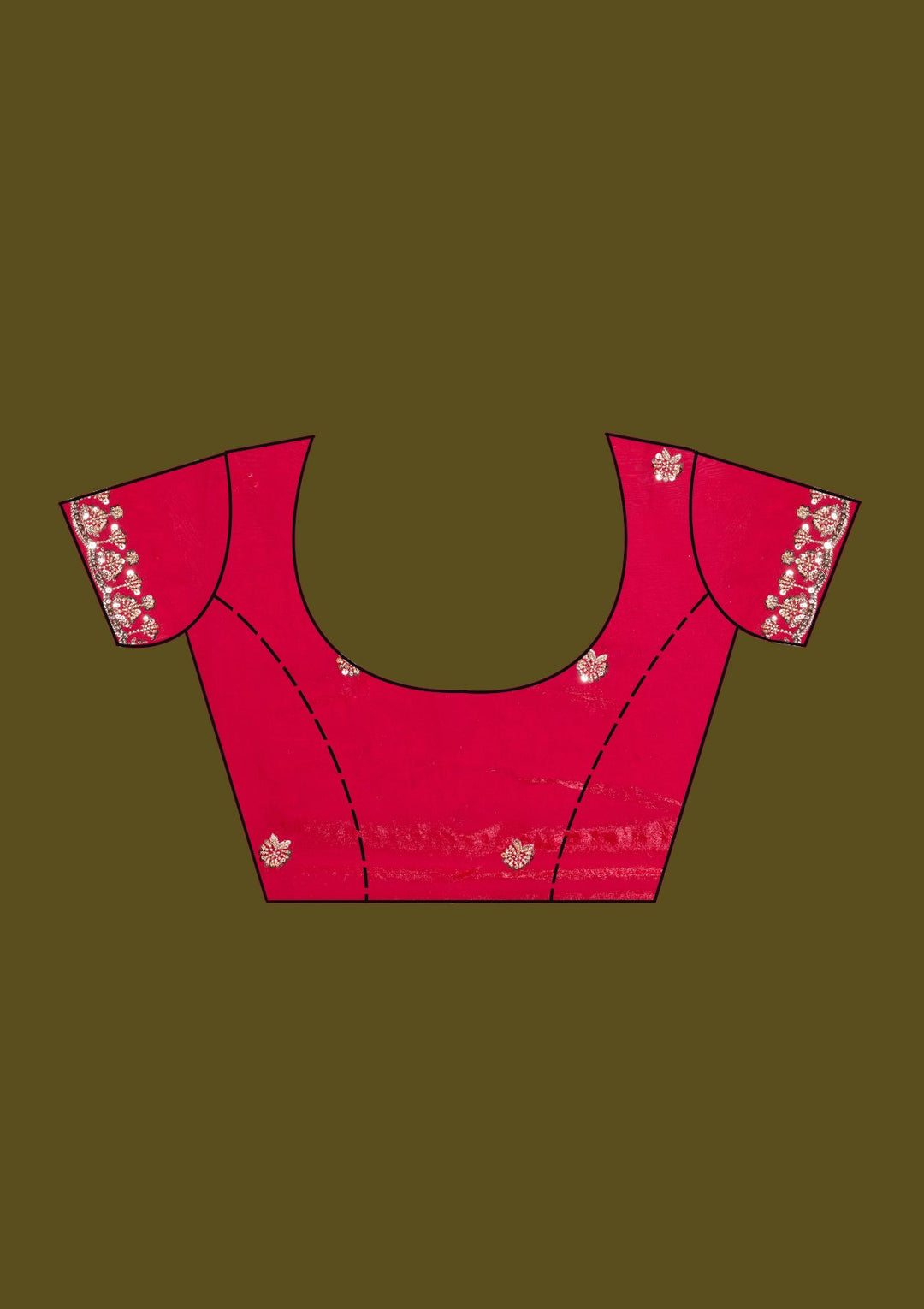 Rani Pink Cutdana Tissue Saree