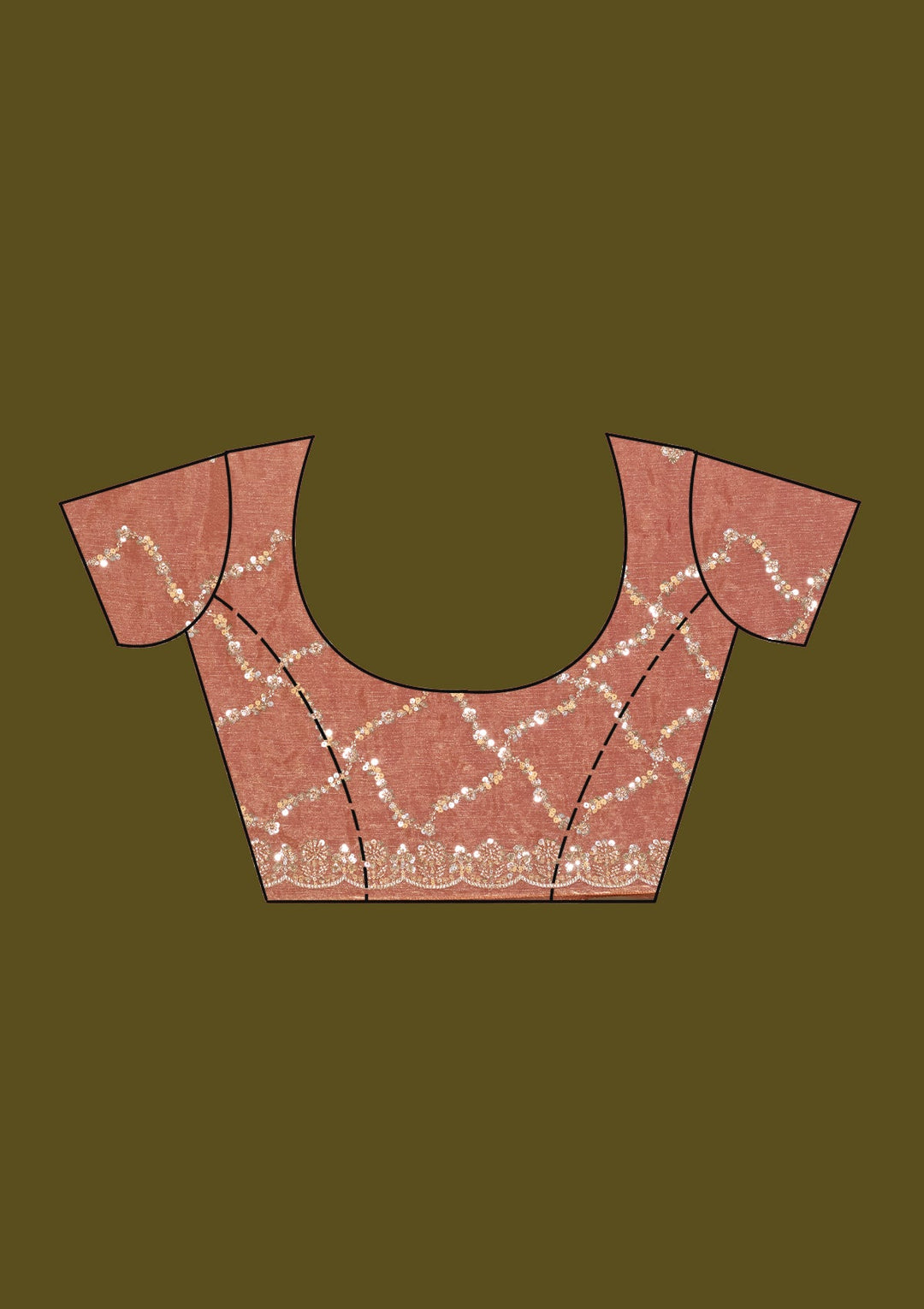 Peach Cutdana Tissue Saree