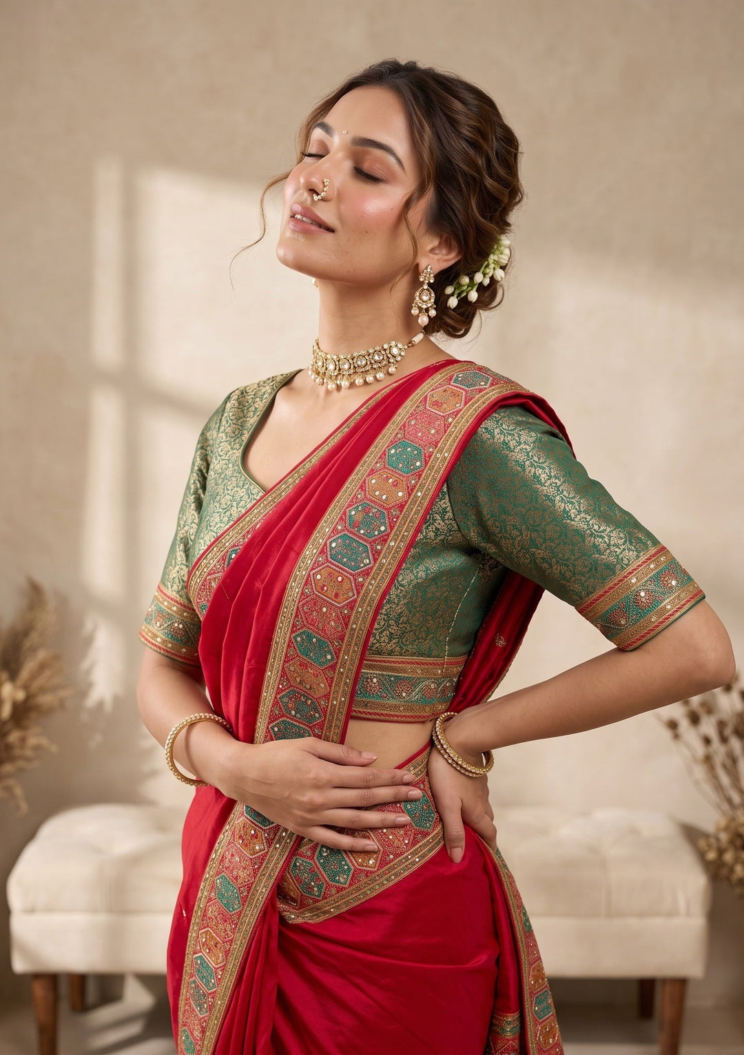 Rani Pink Cutdana Silk Saree With Matching Blouse Piece