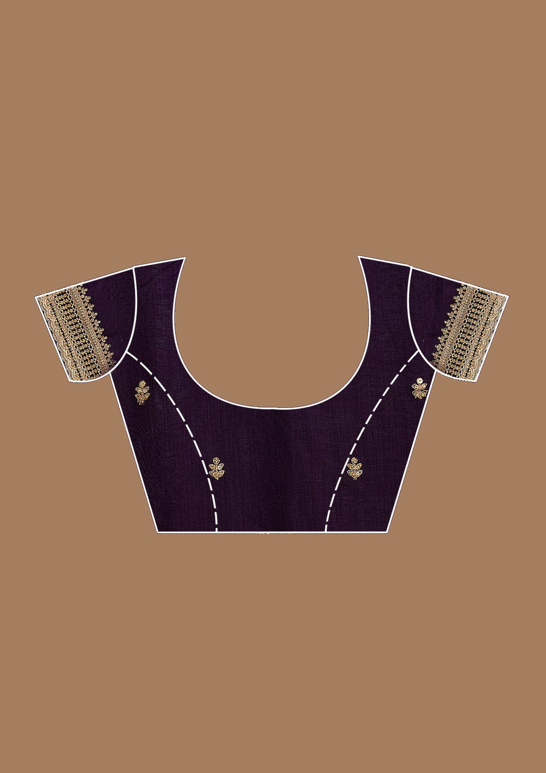 Purple Cording Soft Raw Silk Saree