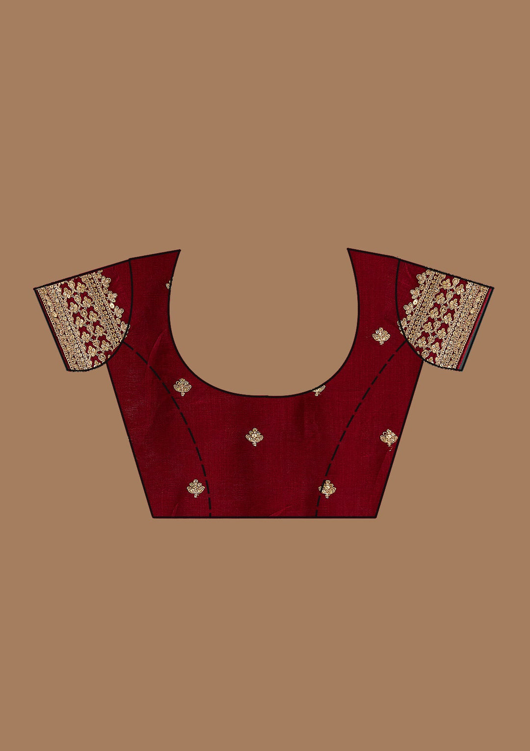 Maroon Cording Soft Raw Silk Saree