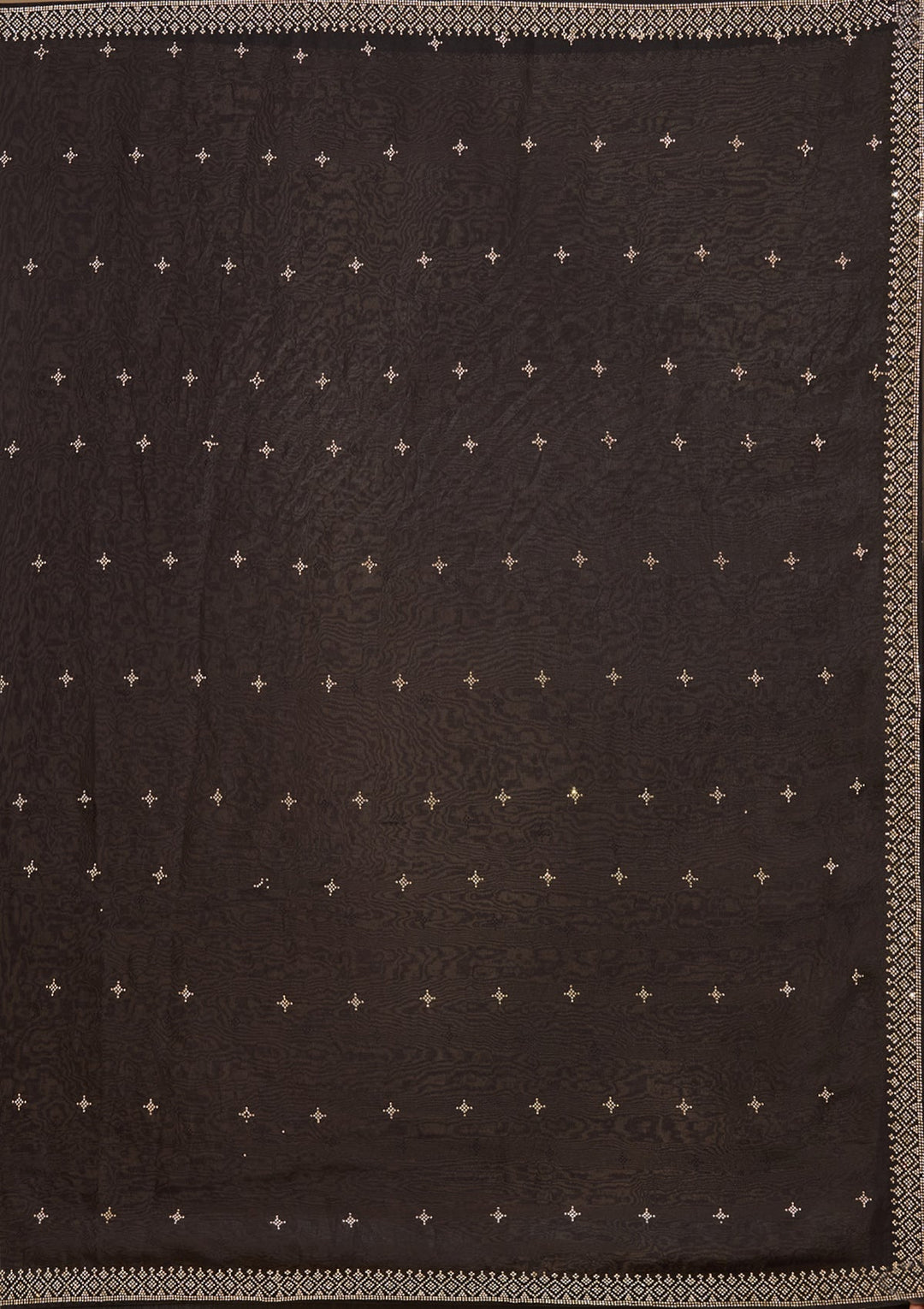 Black Stonework (Gold) Satin Saree