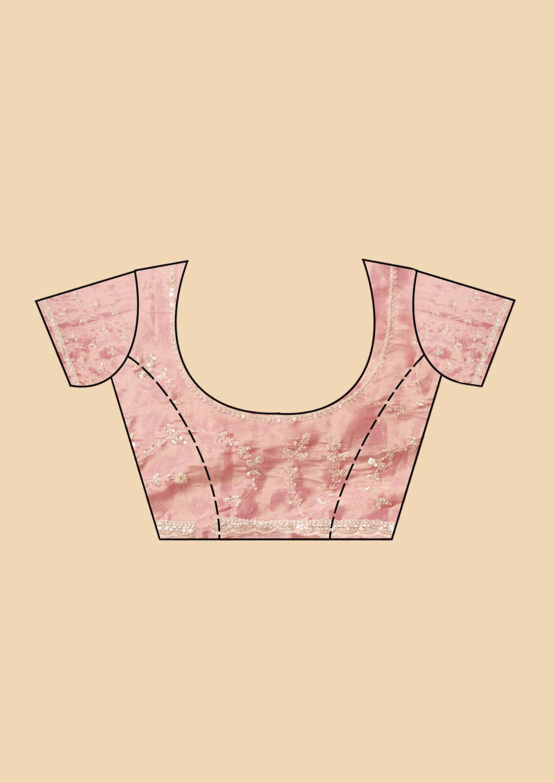 Pink Sequins Tissue Saree