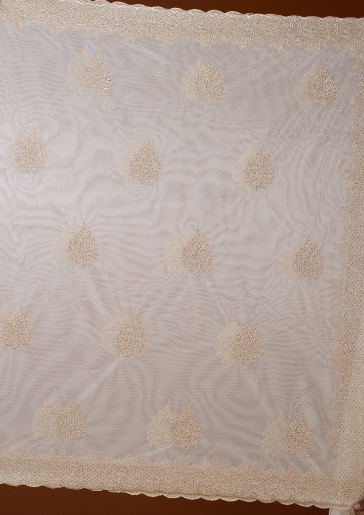 Off White Stonework (Gold) Tissue Saree