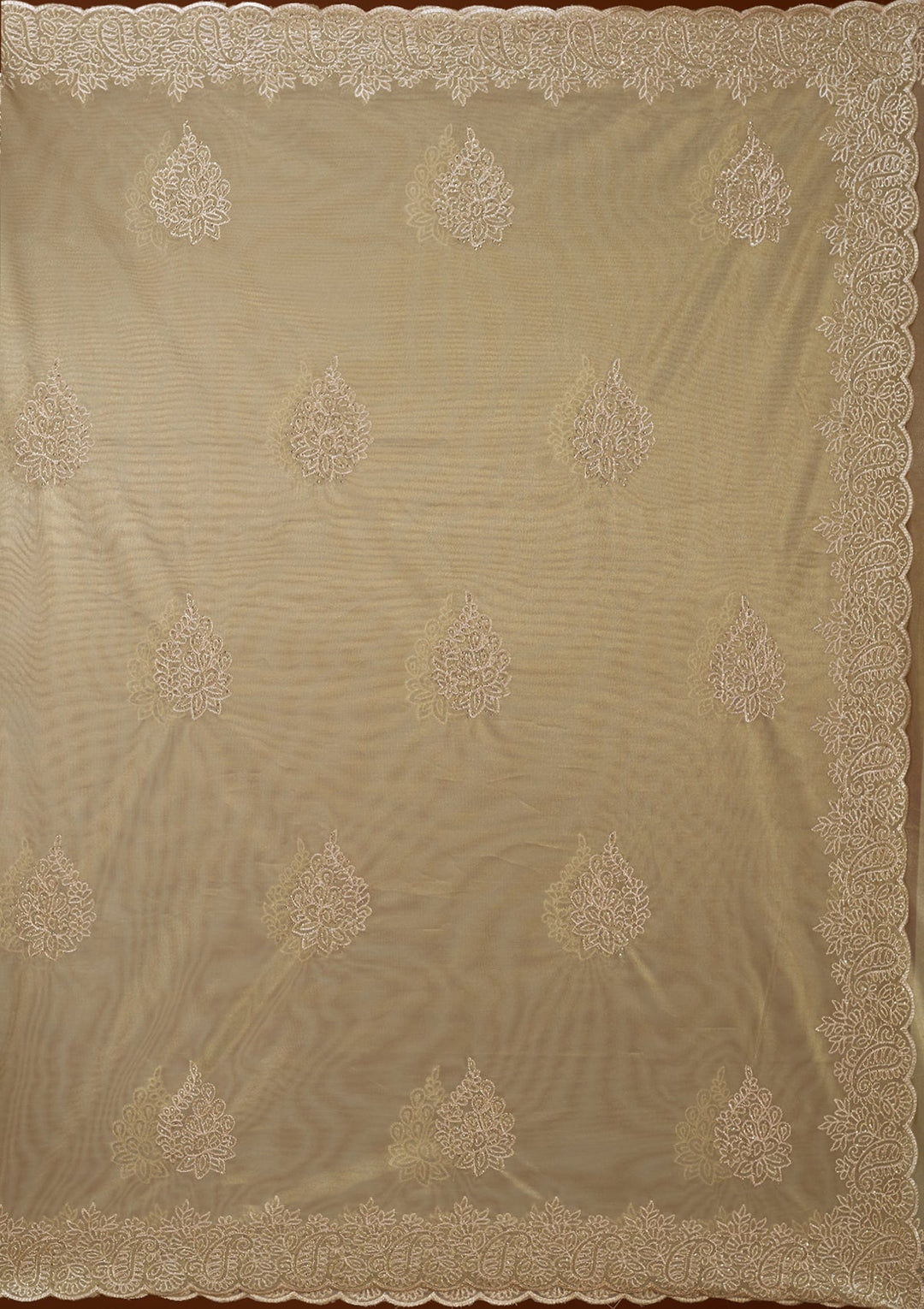 Pista Green Stonework (Gold) Tissue Saree