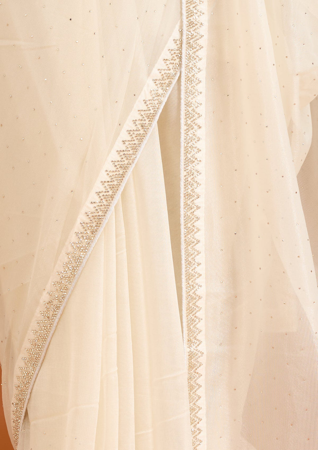 Off White Stonework (Gold) Tissue Saree