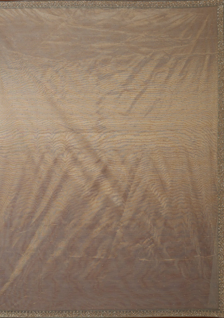 Pista Green Stonework (Gold) Tissue Saree