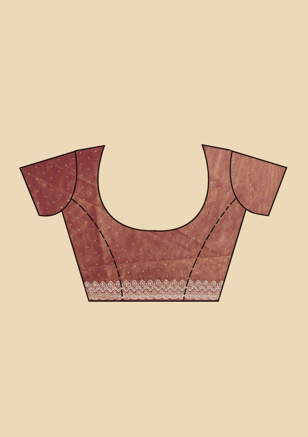 Wine Zariwork (Gold) Tissue Saree