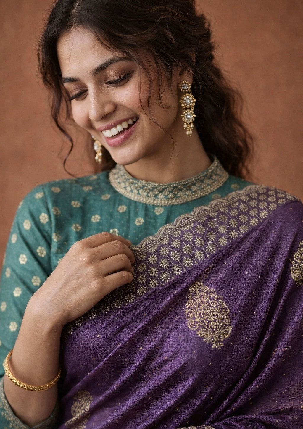 Lavender Zariwork (Gold) Soft Raw Silk Saree