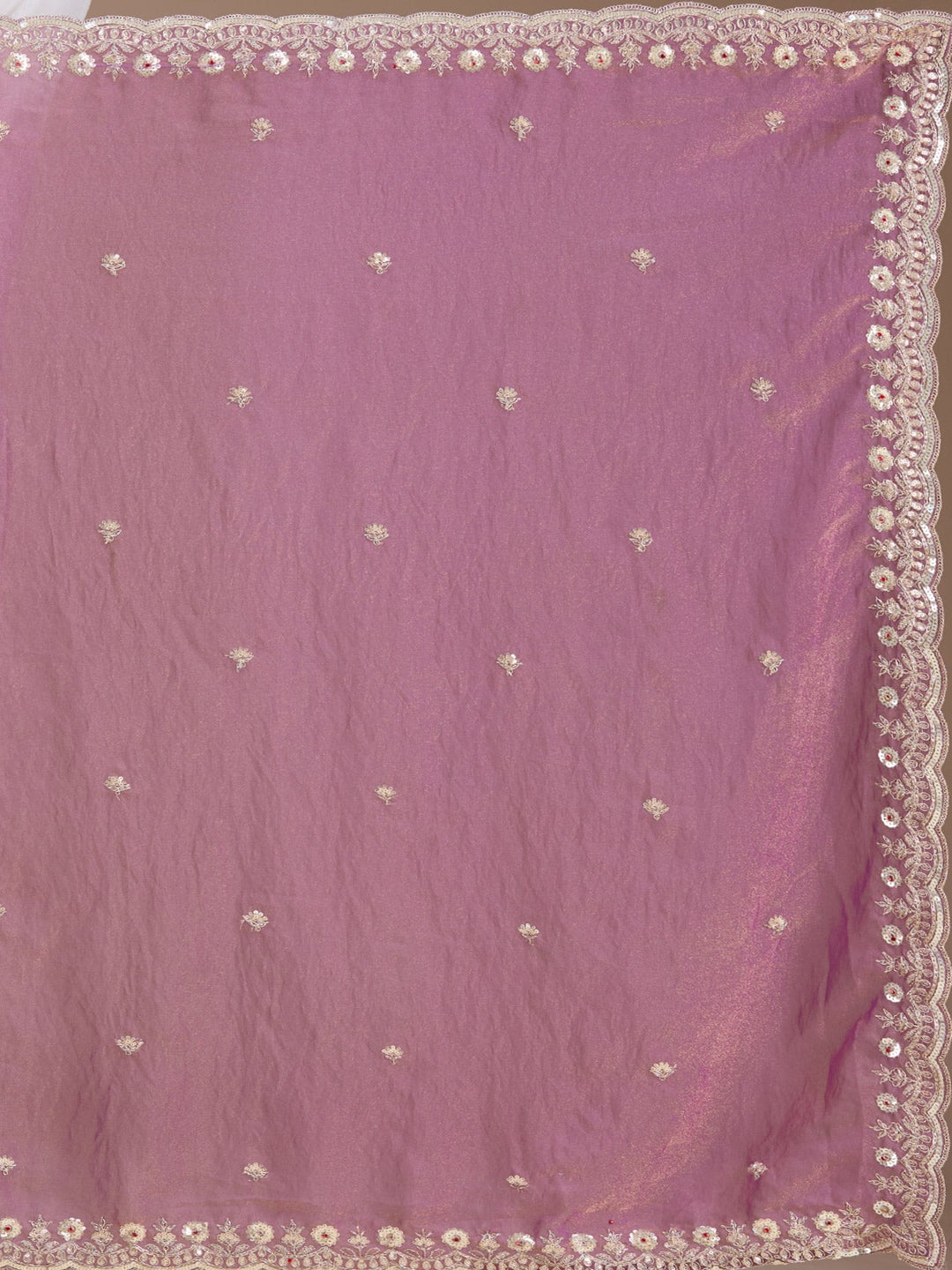 Lavender Sequins Tissue Saree