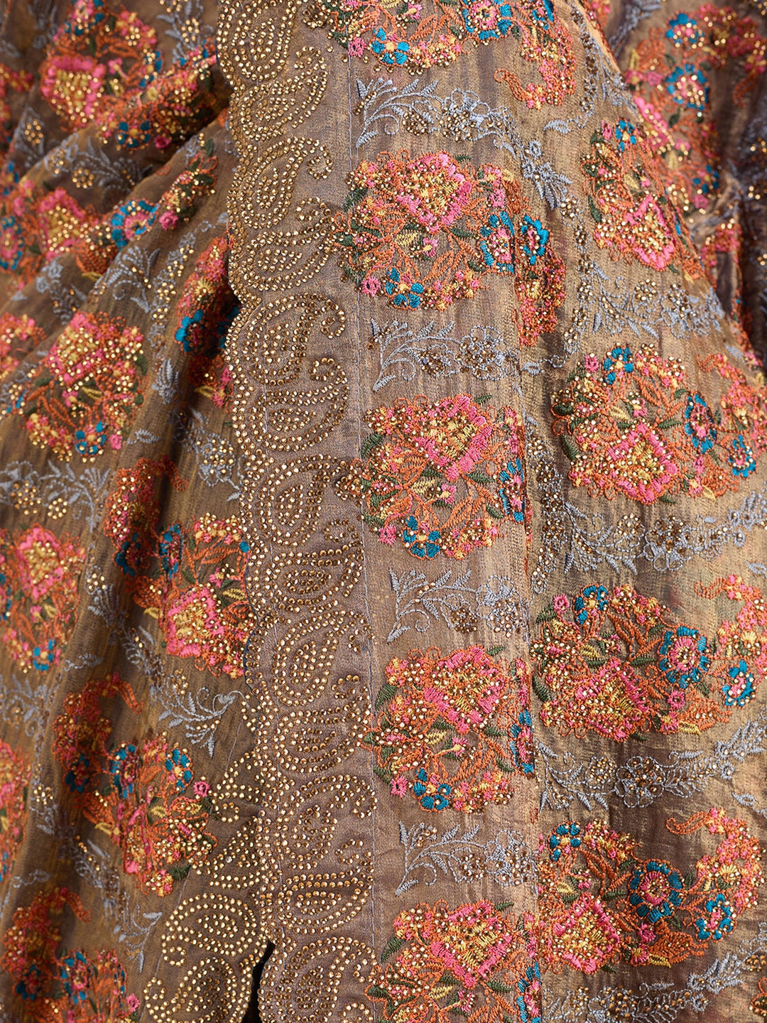 Grey Kashmiri Tissue Saree