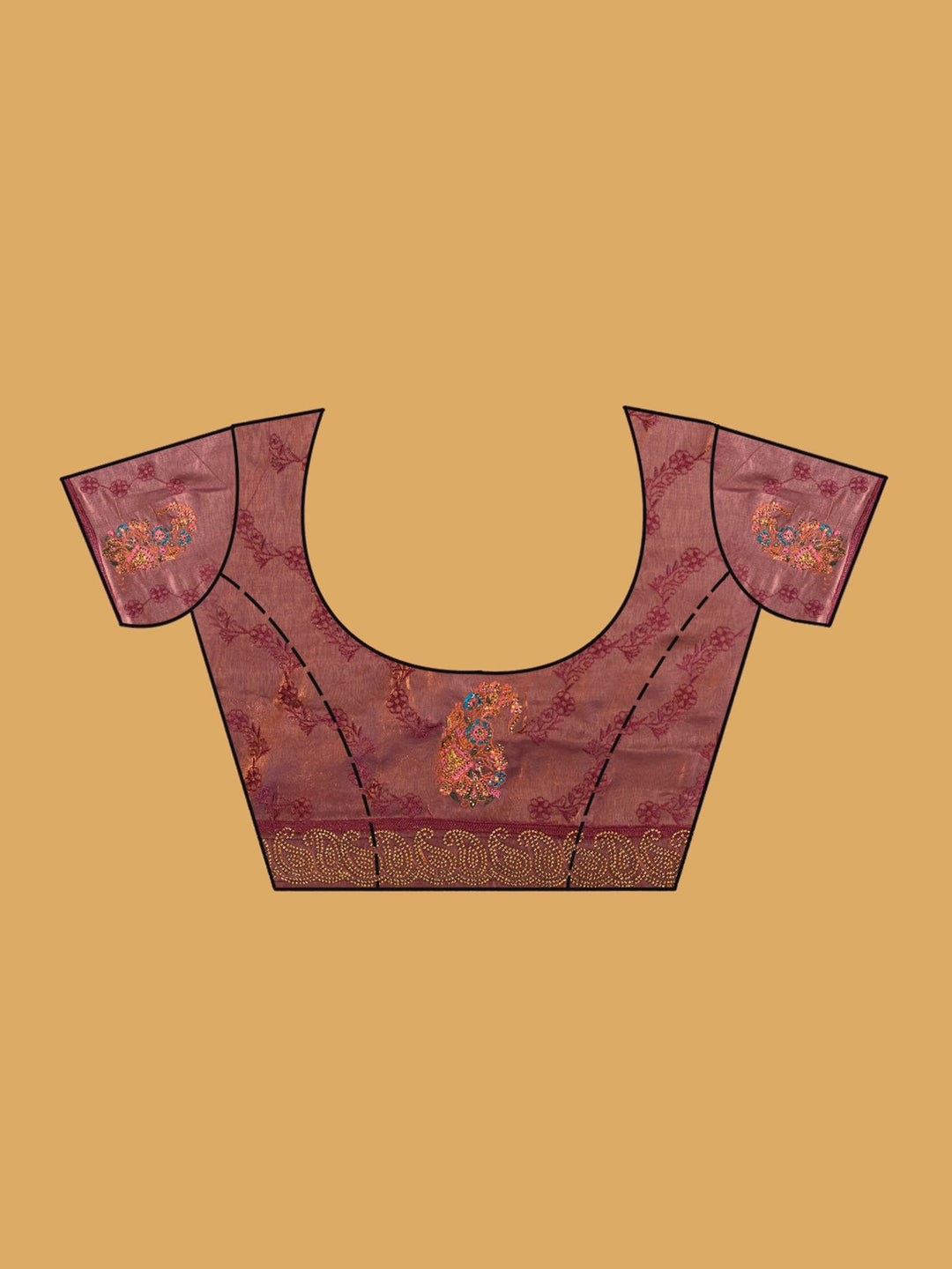Mauve Kashmiri Tissue Saree