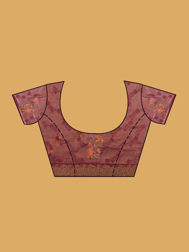 Mauve Kashmiri Tissue Saree
