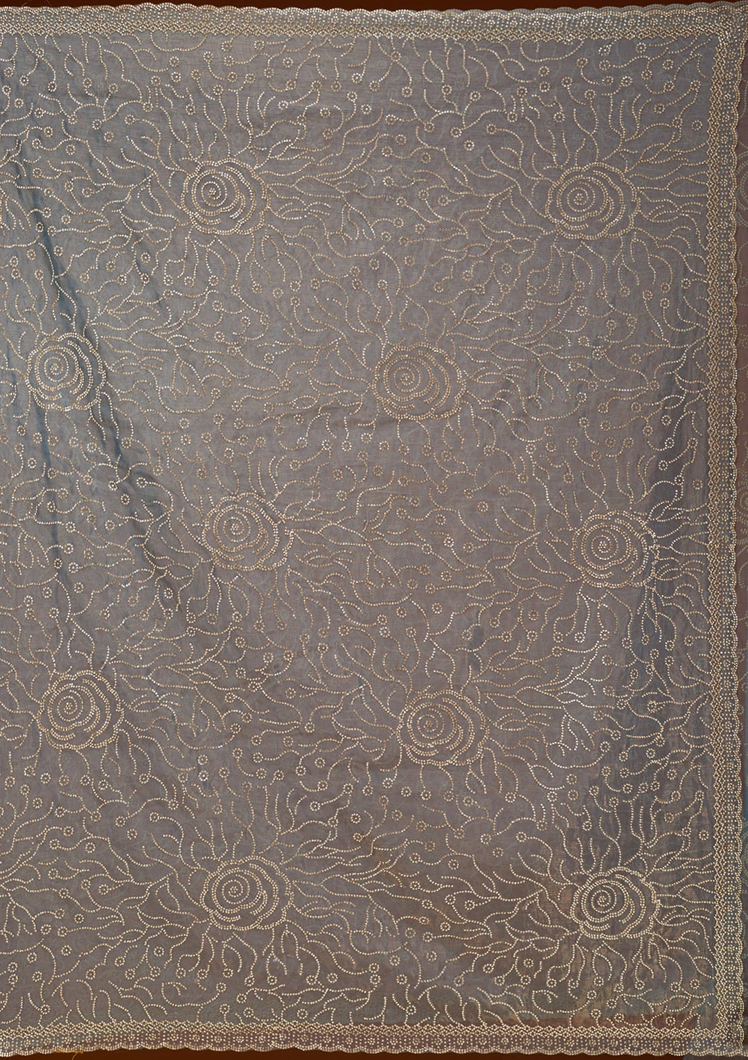 Blue Stonework (Gold) Tissue Saree