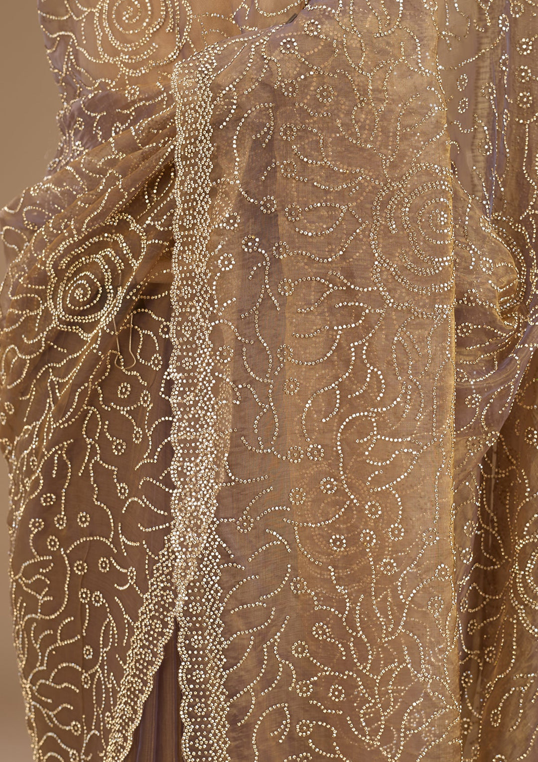 Gold Stonework (Gold) Tissue Saree