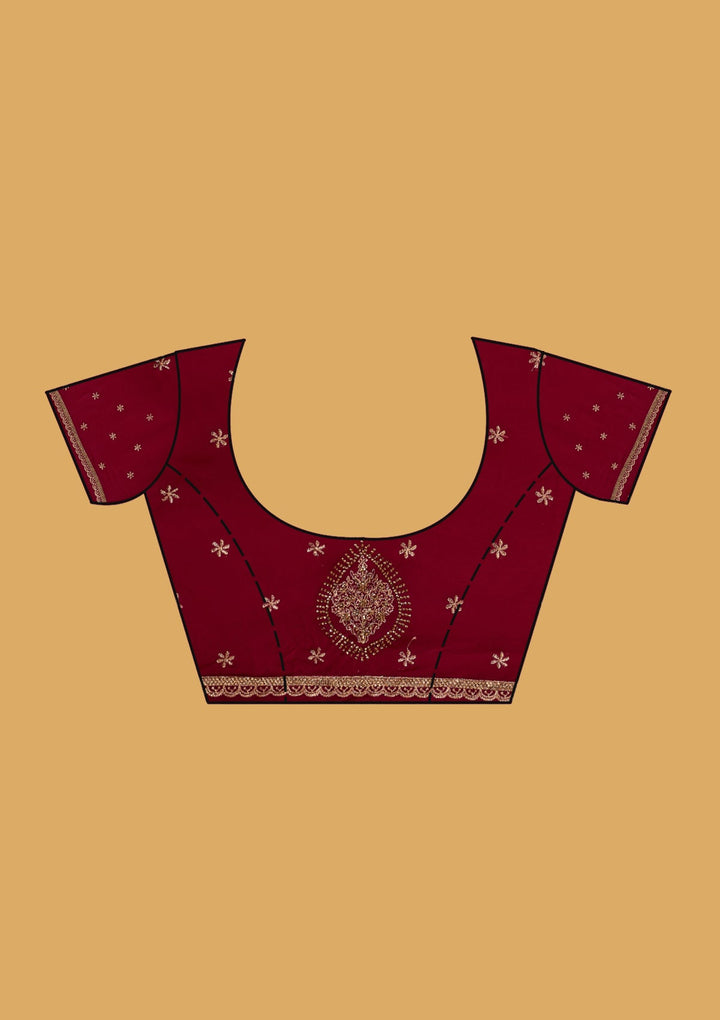Wine Kashmiri Georgette Saree