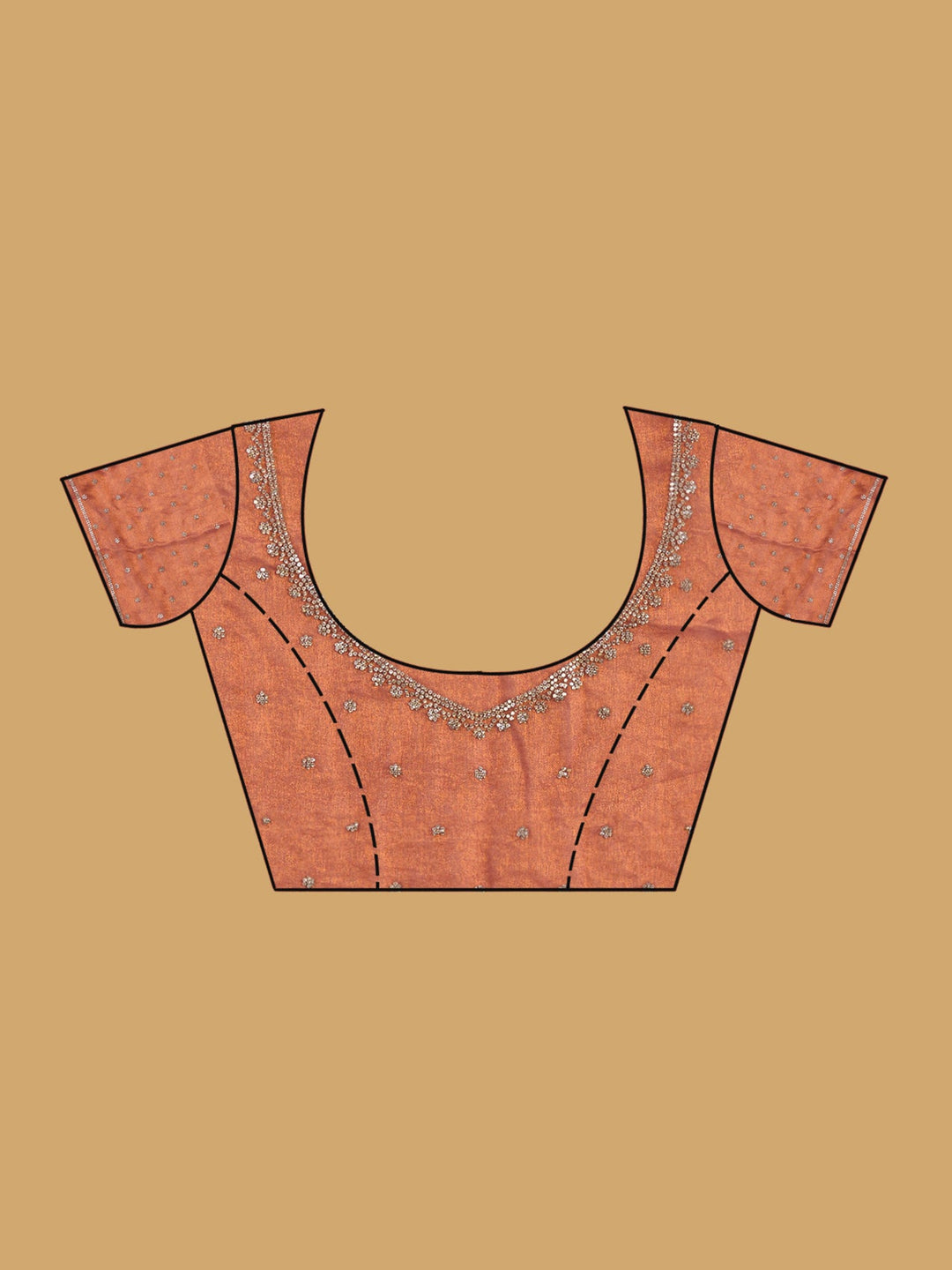 Rust Stonework (Gold) Tissue Saree