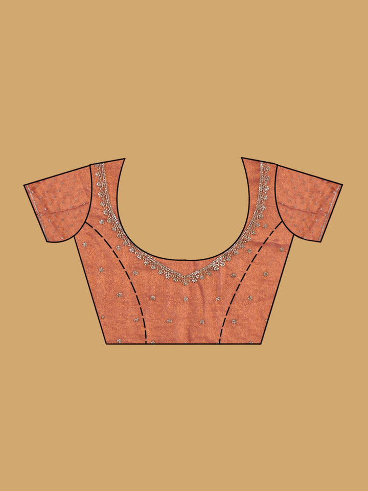 Rust Stonework (Gold) Tissue Saree
