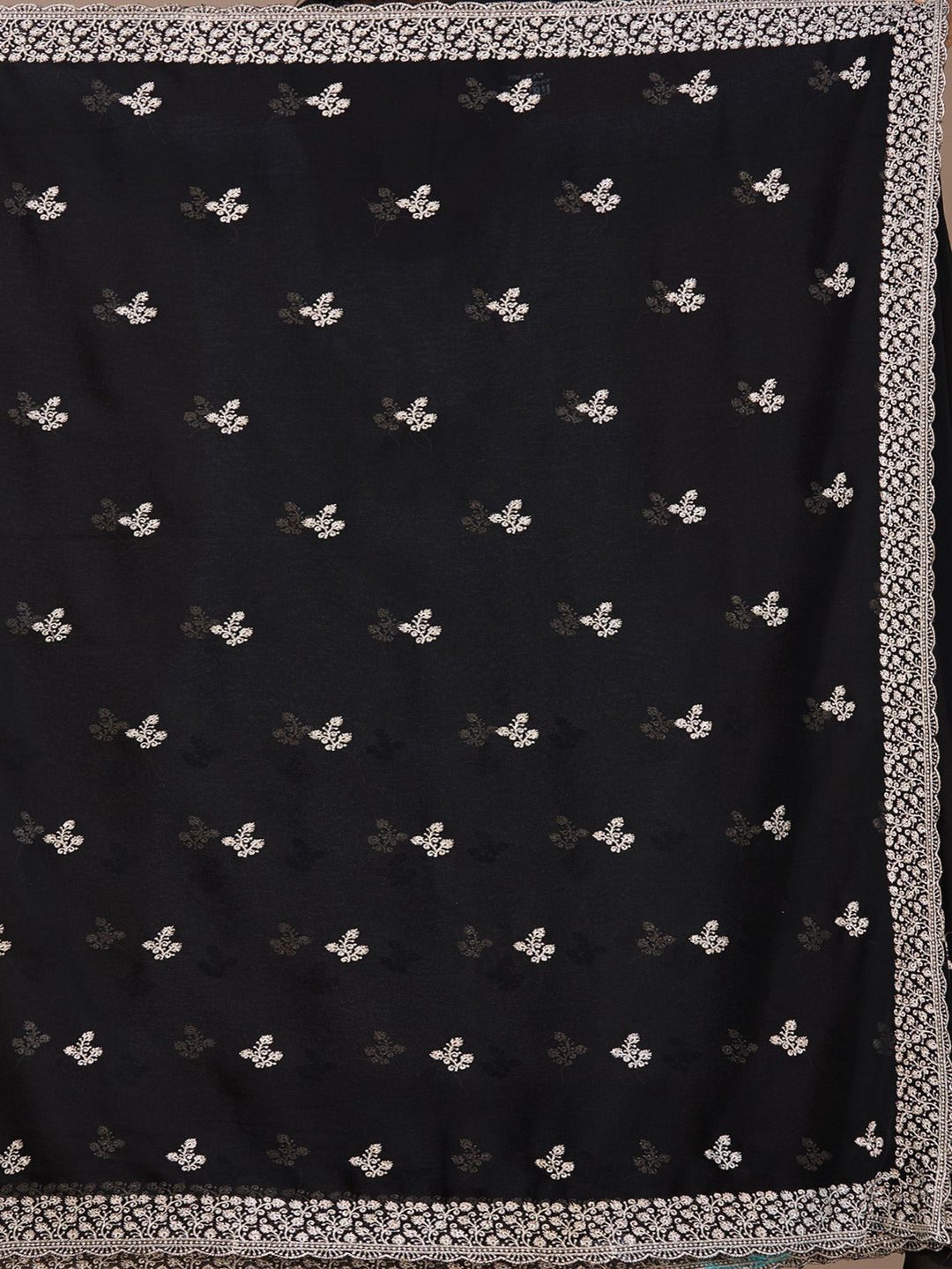 Black Zariwork (Gold) Georgette Saree