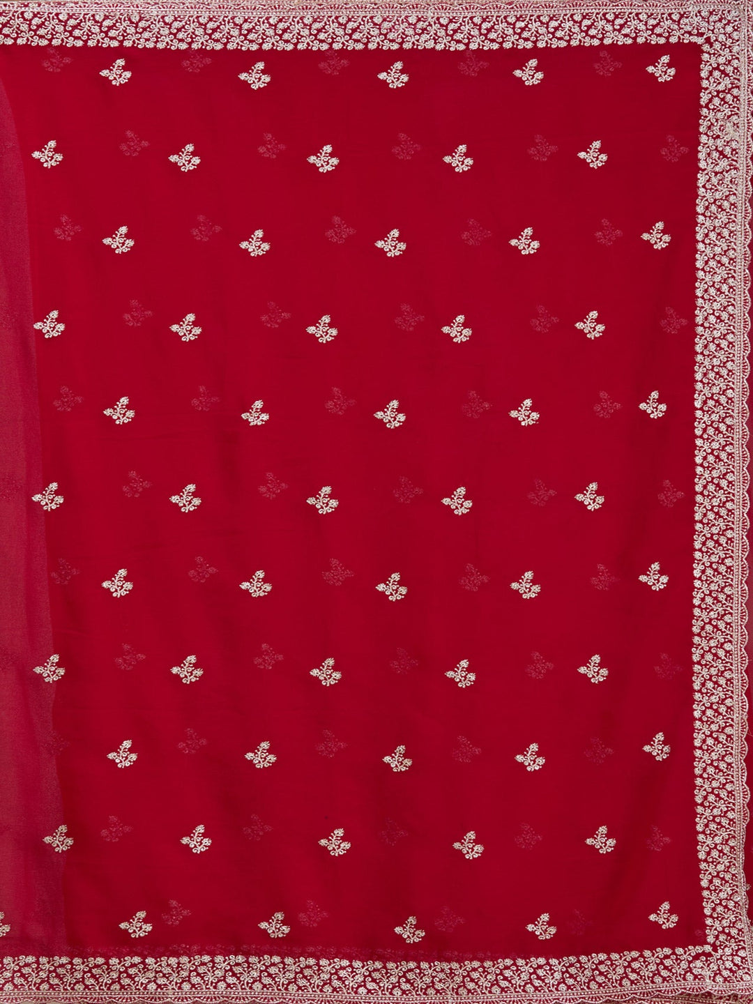 Rani Pink Zariwork (Gold) Georgette Saree