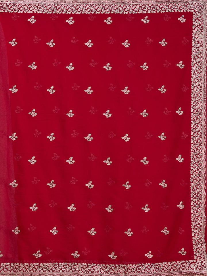 Rani Pink Zariwork (Gold) Georgette Saree